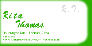 rita thomas business card